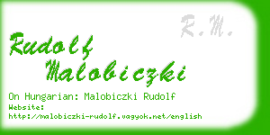 rudolf malobiczki business card